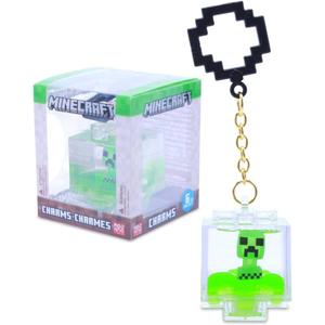 Just Toys Minecraft Charms Backpack Hanger  2.5 Liquid Capsule Blind Bag Clip-On with Random Mini-Figure & Glow-in-The-Dark Surprise