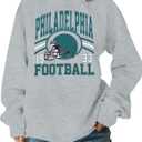 MNLYBABY Football Sweatshirt Women Game Day Sweatshirts Football Team Fans Pullover Long Sleeve Crew Neck Tops (Gray, XXL)