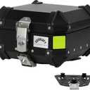 Motorcycle Top Case, 15L Aluminum Compact Motorcycle Top Box with Anti-Theft Lock System, Waterproof, Easy Installation with Universal Bracket, For Urban Commuter, Black, GBTC-15BL