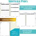 Daily Planner 2025-2026, Weekly & Monthly Planner,July 2025 - June 2026 Day Planner, 6.2 x 8.25 Flexible CoverWirebound Note Pages with Monthly Tab, Back Pocket, Premium Paper,(Flower B08)