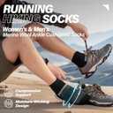 Anlisim Merino Wool Quarter Hiking Socks Compression Warm Thermal Winter Thick Cushion Running Moisture Wicking No Show Socks Gifts Stocking Stuffers for Women Men 6 Pairs(Black Mixed,M)