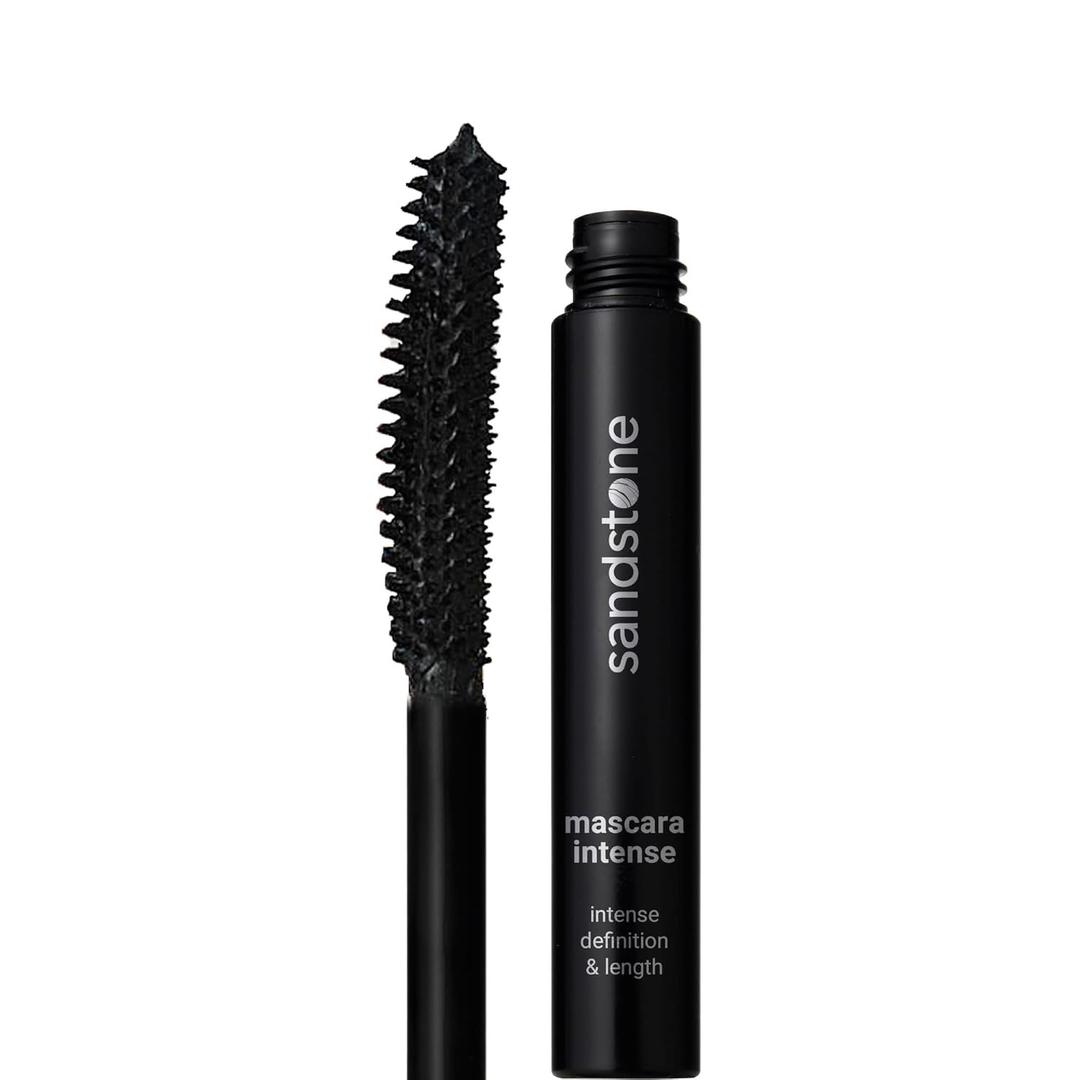 Sandstone Scandinavia Hypoallergenic Mascara for Sensitive Eyes Smudge-Proof & Sweatproof Lengthening Mascara with Lash Separation Vegan, Fragrance-Free & Allergy Certified Black (0.3 Fl Oz, Pack of 1)