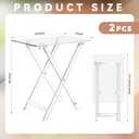 Beeveer 2 Pcs Acrylic Foldable TV Dinner Table Clear Small Folding TV Tray Space Saving Acrylic Dining Table for Eating Snack Coffee Bed Desk Side Living Room Kitchen Furniture Easy Assembly