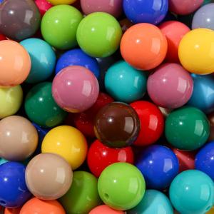16mm Acrylic Beads Multicolor Acrylic Beads Round Colorful Beads for Spring Easter DIY Jewelry Making (deepcolor)