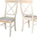 Set of Two X-Back Dining Chairs, Unfinished