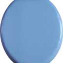 J&V Textiles Soft Round Toilet Seat With Easy Clean & Change Hinge, Padded (Light Blue)