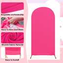 3 Sets Cow Theme Party Arch Backdrop Cover Cow Birthday Party Decorations Spandex Stretch Backdrop Stand Cover 4ft, 5ft, 6ft for Birthday Banquet Ceremony(Pink)