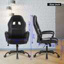 BestOffice Office Chair PC Gaming Chair Cheap Desk Chair Ergonomic PU Leather Executive Computer Chair Lumbar Support for Women, Men (Black), 18.1"D x 19.3"W x 45.6"H
