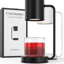 Cozyberry Querencia Candle Warmer Lamp, 1-, 2-, 4-Hour Timer, 2 x Bulbs Included, Compatible with All Candles, Candle Lamp, 110-120V, Dimmable Candle Melter, Small & Large Size Jar Candles (Black)
