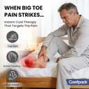Comfpack Foot Toe Ice Packs Wrap for Bunion, Plantar Fasciitis, Hallux Valgus, Gout, Swelling & Injuries, Big Toe Brace for Arthritis, Hot Cold Compress Therapy Gel Ice Pack for Feet Recovery, 2 Packs