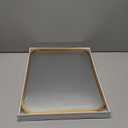 ZYGNHMO Gold Aluminum Metal Framed Mirror with Rounded Corners, Rust Resistant, Wall Mounted Mirror for Bedroom or Living Room, Vertical or Horizontal Hanging (Gold, 11.8x15.7inch)