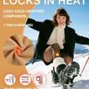 MERYLURE High Waist Fleece Lined Tights Women Skin Tone, Fake Translucent Winter Warm Pantyhose Thick Thermal Leggings (Black, S)