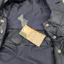 BTFBM Women Button Down Quilted Jacket Coat 2023 Fall Winter Fashion Belt Pockets Removable Padded Hood Puffer Outerwear L Navy