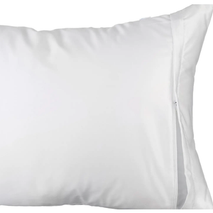 White Classic Luxury Hotel Collection Zippered Style Pillow Cover, 200 Thread Count, Soft Quiet Zippered Pillow Protectors, Standard Size, Set of 2 Pillow Shams