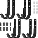 Gun Rack Storage Wall Mount Rifles Shotgun Hooks Horizontal Metal Hangers for Storing Shotguns Rifles Archery Bow Heavy Duty Steel (Black)