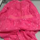 LOLANTA Little Kids Girls' Dance Costumes Sparkly Sequin Jacket & Pants Dance Set Zipper up Coat Outerwear (Rosered, 5-6 Years)