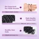 Feather Crochet Human Hair 16Inch Deep wave Human Crochet Hair for Black Women Pre-separated 50 Strands 45g Invisible Miracle Knots Crochet Human Hair Extensions #1B Natural Black