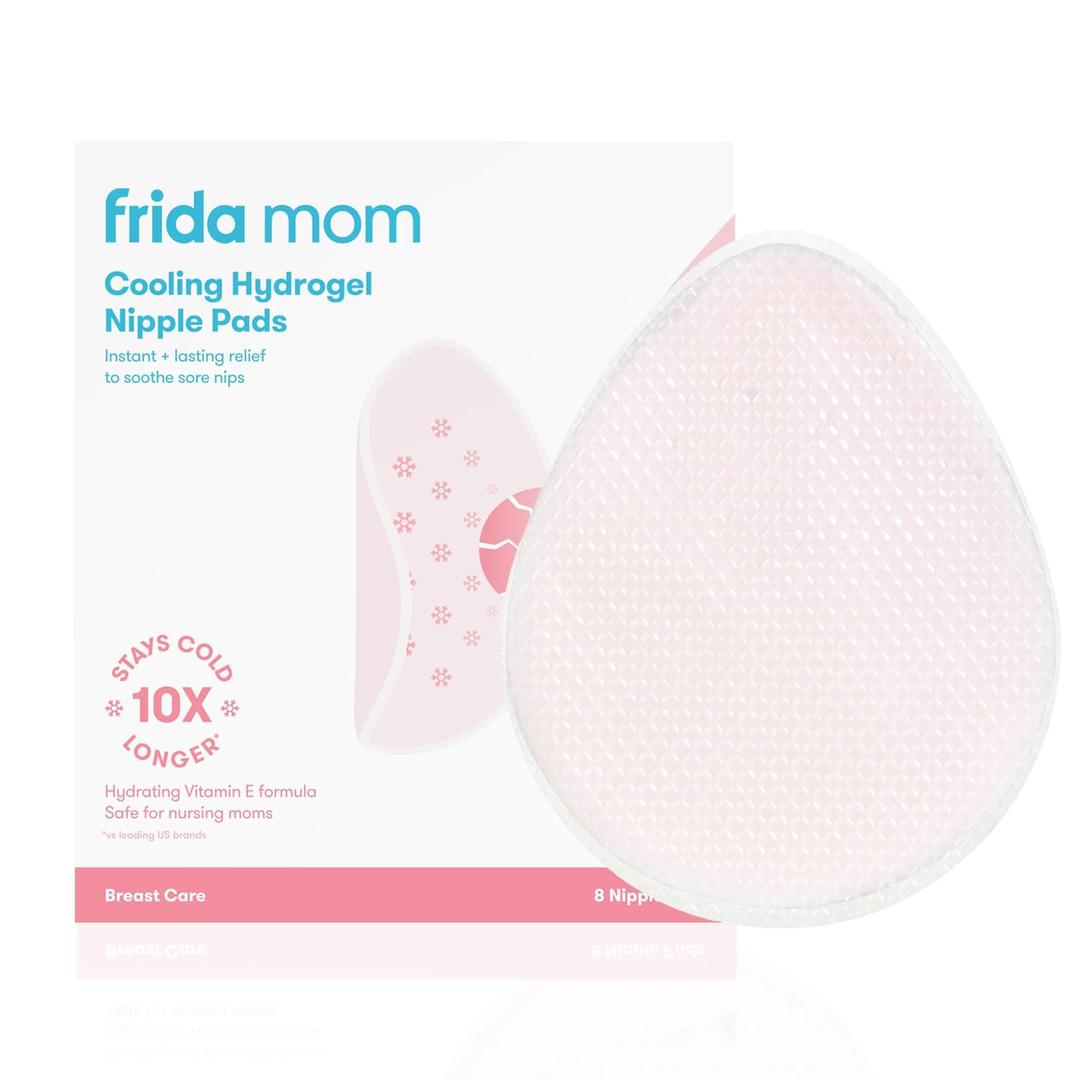 Frida Mom Nursing Pads, Cooling Hydrogel Nipple Pads for Hydration and Soothing Sore Nipples, Breastfeeding Essentials, 8ct ((Pack of 1))