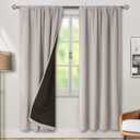 BGment Full Blackout Curtains for Living Room 84 Inch Length 2 Panels Set, Double Layer Room Darkening Thermal Insulated Noise Reducing Curtains with Rod Pocket, 52 Inch Wide, Cashmere