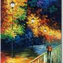 Alenoss Hand Painted Vertical Abstract Large Canvas Wall Art 48x24 Inches Oil Paintings on Canvas Blue Artwork for Wall Home Decorations Wall Dcor