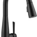 Delta Essa Matte Black Touch Kitchen Faucet with Pull Down Sprayer, Modern Single Hole Touch On Kitchen Sink Faucet, Single Handle, Matte Black 9113T-BL-DST