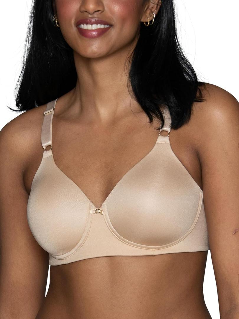 Vanity Fair Women's Full Coverage Beauty Back Smoothing Bra, 4-Way Stretch Fabric, Lightly Lined Cups up to DD
