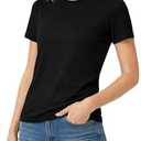 T-Shirts for Women | 100% Cotton Casual Short Sleeve Crew Neck T-Shirts for Women L