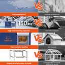 Outdoor Heated Cat House for Outside Cats Winter, 25'' Exceptional Thermal and Weatherproof, Outdoor Feral Cat Shelter with Waterproof Eaves & Magnetic Escape Door for Feral Barn Cat Kitty (Dark blue)