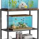 20-29 Gallon Fish Tank Stand, 3-Tier Adjustable Large Aquarium Stand, Metal Reptile Breeder Turtle Terrarium Rack Plant Shelf for Home Office, Load 350lbs, 30.7" L x 13.77" D x 31.51" H, Black