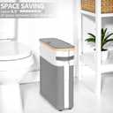 Extra Large Toilet Paper Storage Basket with Lid, 32.4L Toilet Paper Holder for Bathroom, Modern Neutral Style Holds 1216 Rolls Waterproof & Sturdy with Leather Handles, Grayish White