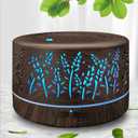 Diffusers for Essential Oils Large Room,600ml Essential Oil Diffusers for Home,Waterless Auto Off 7 Colors Changed 3 Mist Modes,Cool Mist Humidifiers for House Bedroom Decor,Gifts,Dark Wood