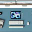 YSAGi Double-Sided Desk Mat, Eco Cork & Leather Desk Protector, Large Mouse Pad & Writing Pad for Office/Home (Sea Blue+Cork, 47.2" x 23.6")