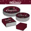 Gatherfun Graduation decorations 2026 Graduation Party Supplies Maroon Disposable Paper Plates Luncheon Napkins Cocktail Napkins for Congrats Grad Party Decorations, Serve 50