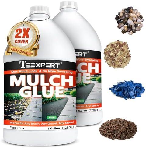 Mulch Glue, 2 Gallon Rock Glue for Landscaping, Strong Pea Gravel Stabilizer Resin Binder, Safe Mulch Lock Anchor Adhesive Outdoor for Cypress, Lawn, Garden, Landscape Edging