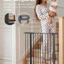 36" Extra Tall Baby Gate for Stairs, 29.5-40.5" Wide Dog Gate for Doorways, Walk Thru Auto Close Metal Pet Gate for The House, Stairs and Doorways, Child Gate Pressure Mounted Dog Gate Indoor - Black