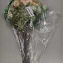 Fake Fall Flowers for Vase, Faux Silk Kiku Mums, Artificial Pom pom Floral Bouquets Indoor Centerpiece Office Coffee Table Boho Home Decorations (9, Mixed Cream)