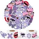 1000Pcs Purple Butterfly Stickers, Popular Singer Vinyl Roll Sticker Self-Adhesive Lyrics Decals for Tumbler Laptop Scrapbook Card Journal, Music Themed Gift for Fans Lovers Friends, Pack of 2