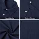 J.VER Men's Linen Short Sleeve Shirts Cotton Casual Lightweight Button Down Shirt Beach Vacation Summer Tops with Pocket (Blue, XXXL)