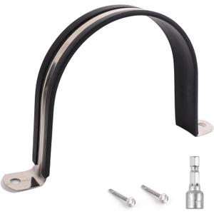 Pipe Clamps,304 Stainless & Rubber Cushioned Heavy Duty Conduit clips (SCH 4 in (114 MM) - 6 Pack)