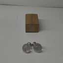 Decorative Curtain Rod Finials, Polyresin Round Silver Lines Clear Finials, Set of 2, Compatible with 1 inch or 1-1/8 inch Dia Curtain Rod, Standalone Finial Pair