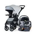 Chicco Bravo LE ClearTex 3-in-1 Trio Travel System, Bravo LE Quick-Fold Stroller with KeyFit Max ClearTex Infant Car Seat and Base, Atlas/Grey, MFD: 06/2025
