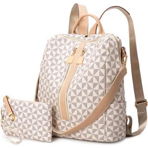 Womens Backpack Purse Leather Anti-theft Large Fashion Designer Travel Backpack Bag Men's Backpack Shoulder Bags C-white