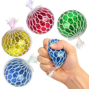 4E's Novelty 6 Pack Valentine Squeeze Balls with Valentine's Day Cards & Bags - Squishy Ball Fidget Toys for Valentine's Classroom Exchange Gifts Bulk for Kids Boys Girls, Party Favors