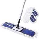 24" Commercial Dust Mop for Floor Cleaning, Heavy Duty Duster Floor Mop with 59 Extendable Long Handle,Hotel Gym Garage Hospital Household Cleaning Supplies for Hardwood,Marble Floors,Blue