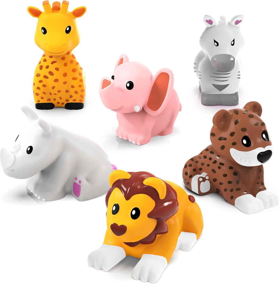 Tub Works Savanna Mold Free Bath Toys, 6 Pack | Sealed, No Hole Bath Toys Design Keeps Moisture Out | Soft, Squeezable & Float on Water | Easy-Grip Baby & Toddler Bathtub Toys | Great Baby Pool Toys