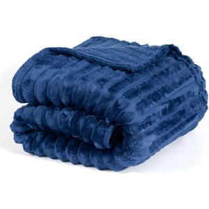 Ultra Soft Fleece Throw Blanket  Lightweight Cozy Plush Microfiber for Couch, Bed & Travel  Warm All-Season Decorative Blanket 50"x60", Machine Washable (Dark Blue)