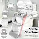 Potty Training Seat, Upgrade Toddler Toilet Seat for Kids Boys Girls, 3 in 1 Potty Training Toilet with Step Stool Ladder-Non Slip Foldable (Gray+White)