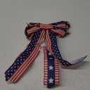 LED 4th of July Bows for Wreath, Patriotic Wreath Bow Red Blue Burlap Bow American Flags Ribbons with LED Lights Memorial Day Farmhouse Craft Bows for Front Door Decorations (Style 1)