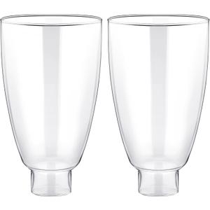 2 Pcs 6.5 Inch Clear Glass Lamp Shade, Colonial Style Glass Shade Replacement for Sconces and Other Lighting Fixtures, 3 3/4 Diameter, 1 5/8 Fitter, Clear