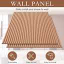 Sintuff 6 Pcs MDF Flexible Wood Slat Wall Panel 24 x 16 Inch 3D Half Round Wainscoting Board and Batten Wall Slatted Panel Decor Paintable for DIY Home Bedroom Living Room Decor